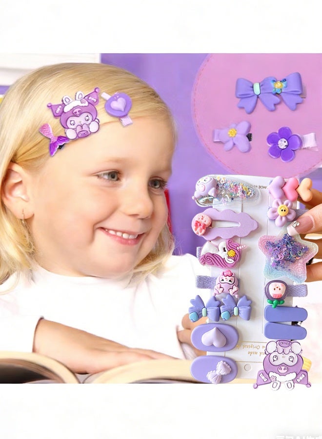 Sanrio Baby hair clips, hairpins, girls' hair accessories, toddler hair accessories, children's styling hair clips, Kuromi, Cinnamoroll, My Melody cute girls' hair clips 42-piece set - Image 2